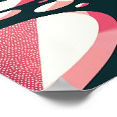 Roze Donkere Pinguïn Geometrische Nostalgie Bos Bo Poster (Hoek)