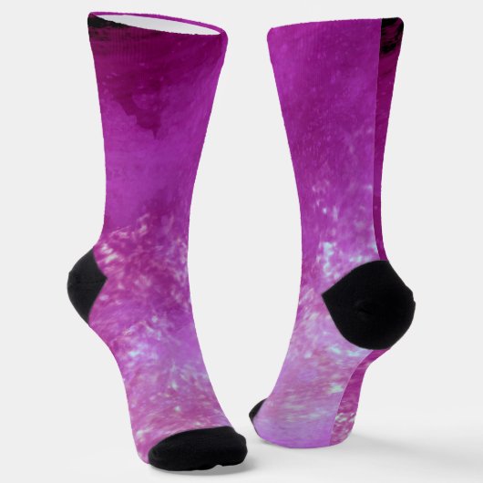 Roze donkere Stormen wolken Sokken (Gebogen)