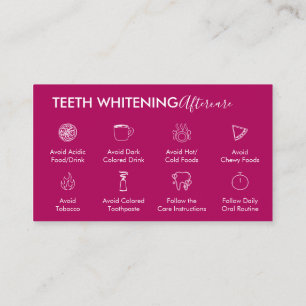 Roze donkere tinten Whitening Aftercare Tips Visitekaartje