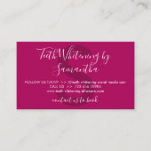 Roze donkere tinten Whitening Aftercare Tips Visitekaartje (Voorkant)