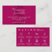 Roze donkere was na instructies voor zorgadvies visitekaartje (Voorkant / Achterkant)