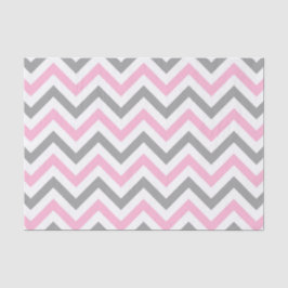 Roze, donkergrijs wit groot Chevron ZigZag patroon Tissuepapier