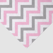Roze, donkergrijs wit groot Chevron ZigZag patroon Tissuepapier (Detail)