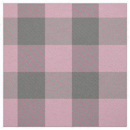 Roze donkergrijze buffalo plaid stof