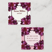 Roze & Donkerrode Rozen Bloemen Visitekaartje (Voorkant / Achterkant)