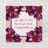 Roze & Donkerrode Rozen Bloemen Visitekaartje (Achterkant)