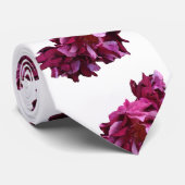 Roze & donkerrode rozen bloemenfoto Stropdas (Opgerold)