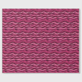Roze & Donkerroze Waterverf Wavy Lines Cadeaupapier (Vlak)