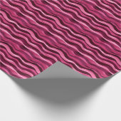 Roze & Donkerroze Waterverf Wavy Lines Cadeaupapier (Hoek)