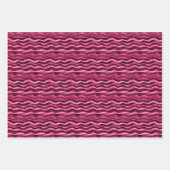 Roze & Donkerroze Waterverf Wavy Lines Inpakpapier Vel (Voorkant 3)