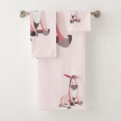 Roze Donkey Bad Handdoek (Insitu)