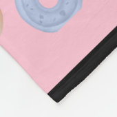 Roze donut Aangepaste naam Medium Fleece Blanket (Hoek)