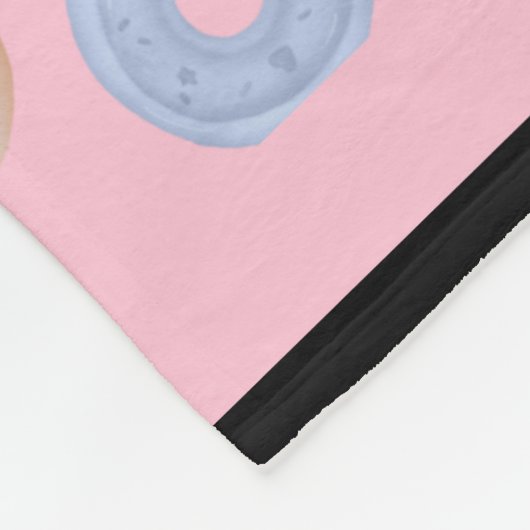 Roze donut Aangepaste naam Medium Fleece Blanket Deken (Hoek)