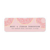 Roze donut adreslabel etiket (Voorkant)