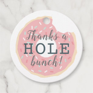 Roze Donut Baby shower Dank u Bedankjes Labels