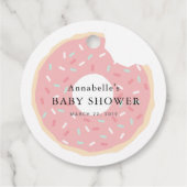 Roze Donut Baby shower Dank u Bedankjes Labels (Achterkant)