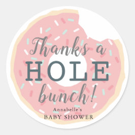 Roze Donut Baby shower Dank u Sticker