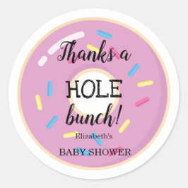 Roze Donut | Baby shower Hartelijk dank Ronde Sticker
