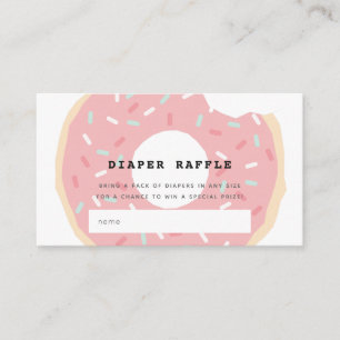 Roze Donut Baby shower Luier Raffle Ticket Informatiekaartje