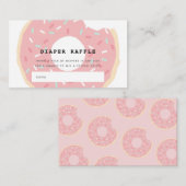 Roze Donut Baby shower Luier Raffle Ticket Informatiekaartje (Voorkant / Achterkant)