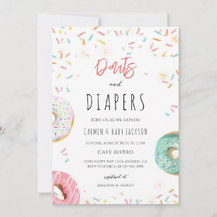 Roze Donut Baby Shower met Strooigoed voor Jongens Kaart