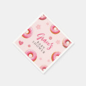 Roze Donut Baby shower Papieren servetten (Hoek)
