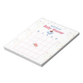 Roze Donut Baby shower Sprinkles Bingo Game Notitieblok (Linkerzijde)