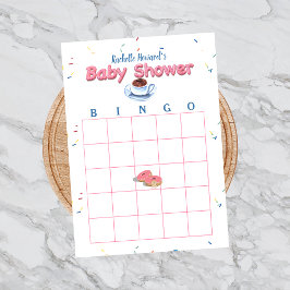 Roze Donut Baby shower Sprinkles Bingo Game Notitieblok