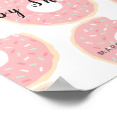 Roze donut Baby shower Welkomstteken Poster (Hoek)
