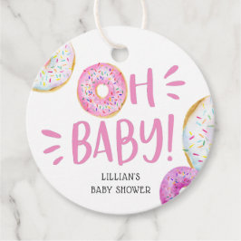 Roze Donut Baby Sprinkle Bedankjes Labels