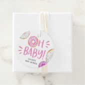 Roze Donut Baby Sprinkle Bedankjes Labels (In situ)