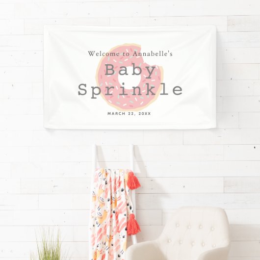 Roze Donut Baby Sprinkle / Douche Banner (Insitu)