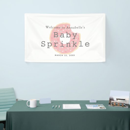 Roze Donut Baby Sprinkle / Douche Banner (Beurs)