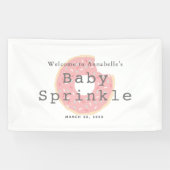 Roze Donut Baby Sprinkle / Douche Banner (Horizontaal)