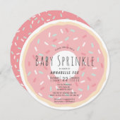 Roze Donut Baby Sprinkle Douche Circle Kaart (Voorkant / Achterkant)