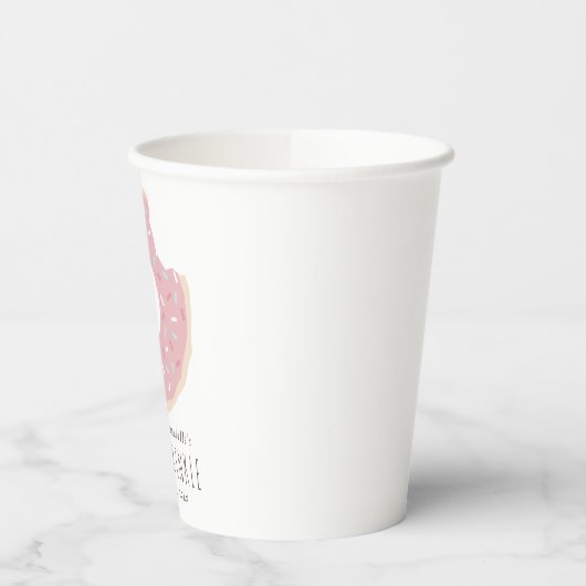 Roze Donut Baby Sprinkle Paper Cups Papieren Bekers (Links)
