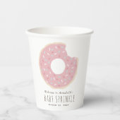 Roze Donut Baby Sprinkle Paper Cups Papieren Bekers (Voorkant)