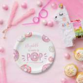 Roze Donut Baby Sprinkle Papieren Bordje (Feest)