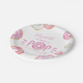 Roze Donut Baby Sprinkle Papieren Bordje (Gekanteld)