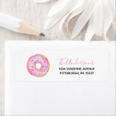 Roze Donut Baby Sprinkle retouradres Etiket (Insitu)