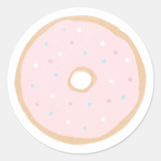 Roze Donut Baby Sprinkle Ronde Sticker (Voorkant)
