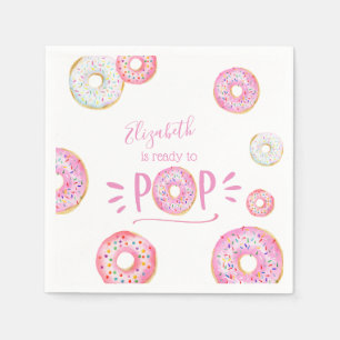 Roze Donut Baby Sprinkle Servet