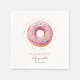 Roze Donut Baby Sprinkle Servet