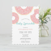 Roze Donut Baby Sprinkle Shower Kaart (Staand voorkant)
