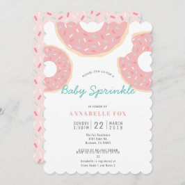 Roze Donut Baby Sprinkle Shower Kaart