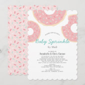 Roze Donut Baby Sprinkle Shower per Mail Kaart (Voorkant / Achterkant)