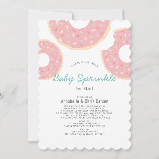 Roze Donut Baby Sprinkle Shower per Mail Kaart (Voorkant)