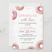 Roze Donut Baby Sprinkle Shower Uitnodiging (Voorkant)