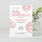 Roze Donut Baby Sprinkles Baby shower Kaart (Staand voorkant)