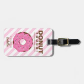 Roze Donut Bagage Label (Voorkant horizontaal)